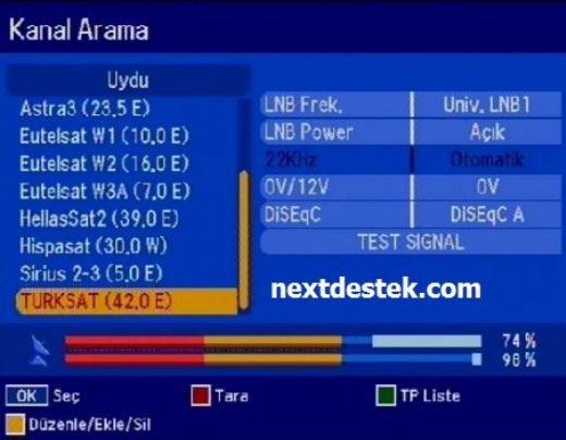 merkezi sistem diseqc ayari